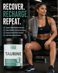 COCO MUSCLES Taurine Powder | Specially designed for Women | Amino Acid Supplement for Energy, Workout Recovery & Focus | Supports Energy, Hydration, Exercise Performance & Recovery