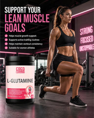 COCO MUSCLES L-Glutamine Powder | Specially designed for Women | Muscle Recovery, Lean Muscle Support, Workout Recovery & Active Lifestyle Supplement | Post-Workout Repair, Fitness & Active Wellness