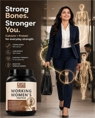 COCO MUSCLES Working Women's Protein Powder | Delicious Chocolate Flavour | Protein with DHA, Calcium, Iron, Vitamins & Minerals | Daily Nutrition Drink for Energy, Strength, Focus & Women's Wellness | High Protein Nutrition Supplement for Bone Health