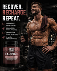 COCO MUSCLES Taurine Powder for Men | Supports Energy, Endurance & Muscle Recovery | Pre & Post Workout Amino Acid Supplement for Men | Hydration Support