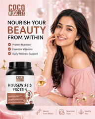 COCO MUSCLES Housewife Protein Powder | Protein Powder for specially designed for housewives | Delicious Chocolate Flavour | 15 g Protein with DHA, Calcium, Iron, Vitamins, Minerals & Antioxidants