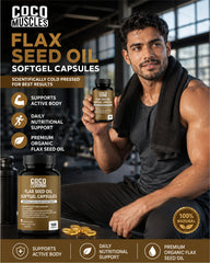 COCO MUSCLES Organic Flax Seed Oil Softgel Capsules