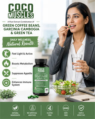 COCO MUSCLES Green Coffee Beans, Garcinia Cambogia & Green Tea Capsules