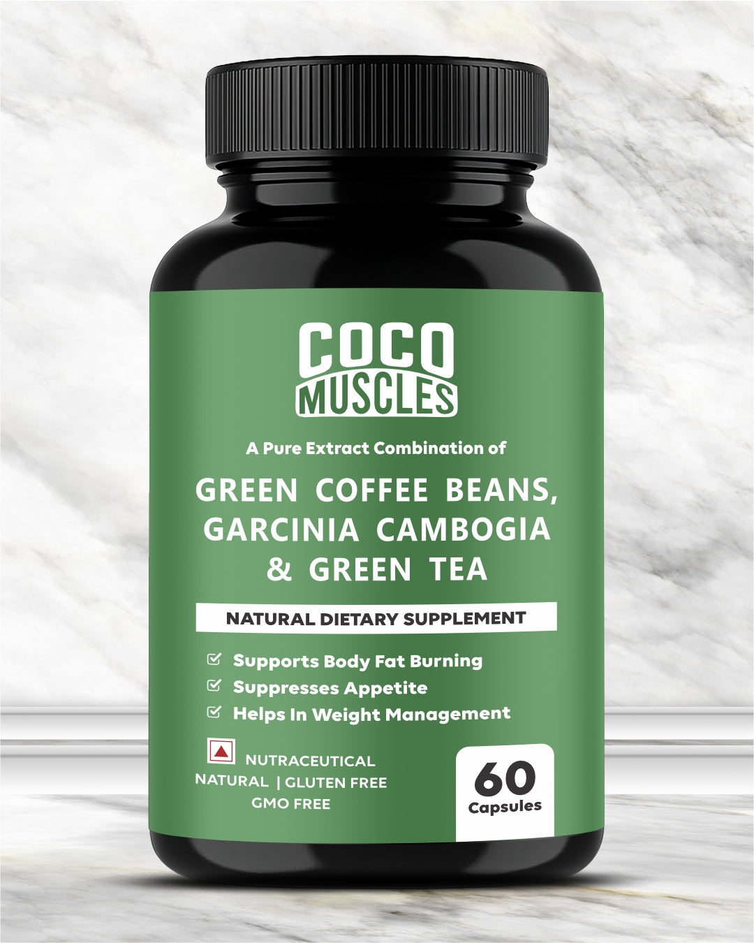 COCO MUSCLES Green Coffee Beans, Garcinia Cambogia & Green Tea Capsules