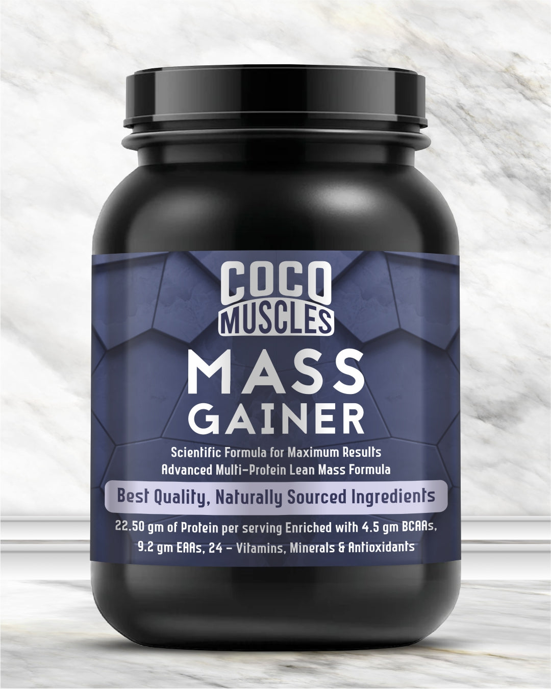 COCO MUSCLES Mass Gainer Protein Powder | Delicious Vanilla Kulfi Flavour | Muscle Building Formula for Men | High Quality Protein, Carbs, Multivitamins & Minerals | Supports Muscle Gain, Strength & Recovery