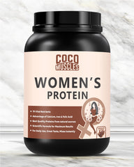 COCO MUSCLES Women's Protein Powder | Delicious Chocolate Flavour | Protein with DHA, Calcium, Iron, BCAAs, EAAs, Vitamins & Minerals | Daily Nutrition Drink for Women's Energy, Strength & Wellness