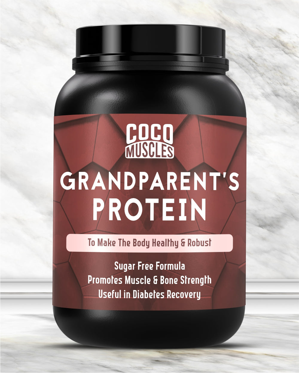 COCO MUSCLES Grand Parents Protein Powder Chocolate Flavour | Senior Nutrition Formula with DHA, Ashwagandha, Shatavari, Calcium, CoQ10, Lycopene & Multivitamins | Supports Strength, Bone Health, Energy & Healthy Ageing