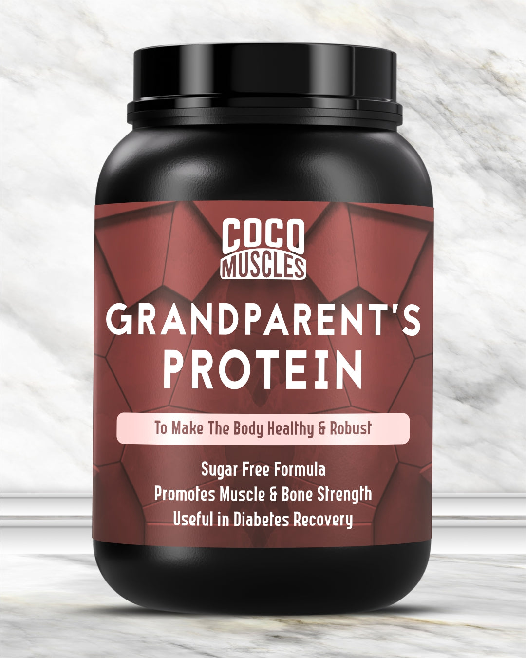 COCO MUSCLES Grand Parents Protein Powder Chocolate Flavour | Senior Nutrition Formula with DHA, Ashwagandha, Shatavari, Calcium, CoQ10, Lycopene & Multivitamins | Supports Strength, Bone Health, Energy & Healthy Ageing