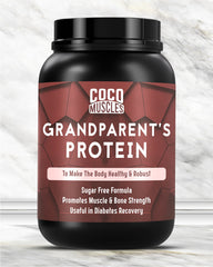 COCO MUSCLES Grand Parents Protein Powder Chocolate Flavour | Senior Nutrition Formula with DHA, Ashwagandha, Shatavari, Calcium, CoQ10, Lycopene & Multivitamins | Supports Strength, Bone Health, Energy & Healthy Ageing