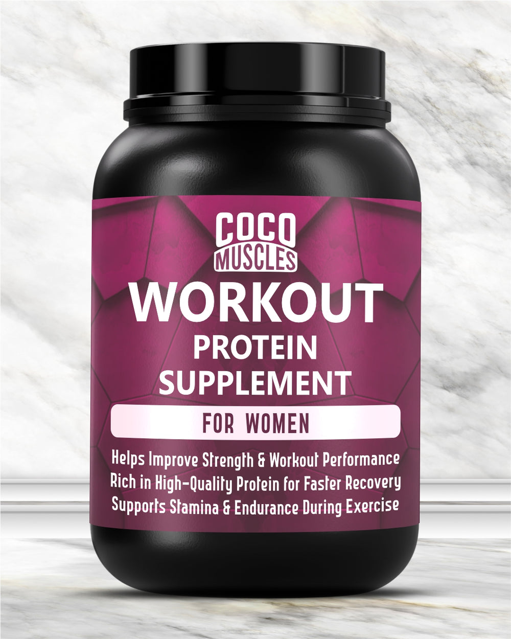 COCO MUSCLES Workout Protein for Women | Delicious  Strawberry Flavour | 30g Protein with DHA, Calcium, Iron, Folic Acid & Multivitamins | Daily Nutrition & Fitness Support for Active Women | Supports Strength