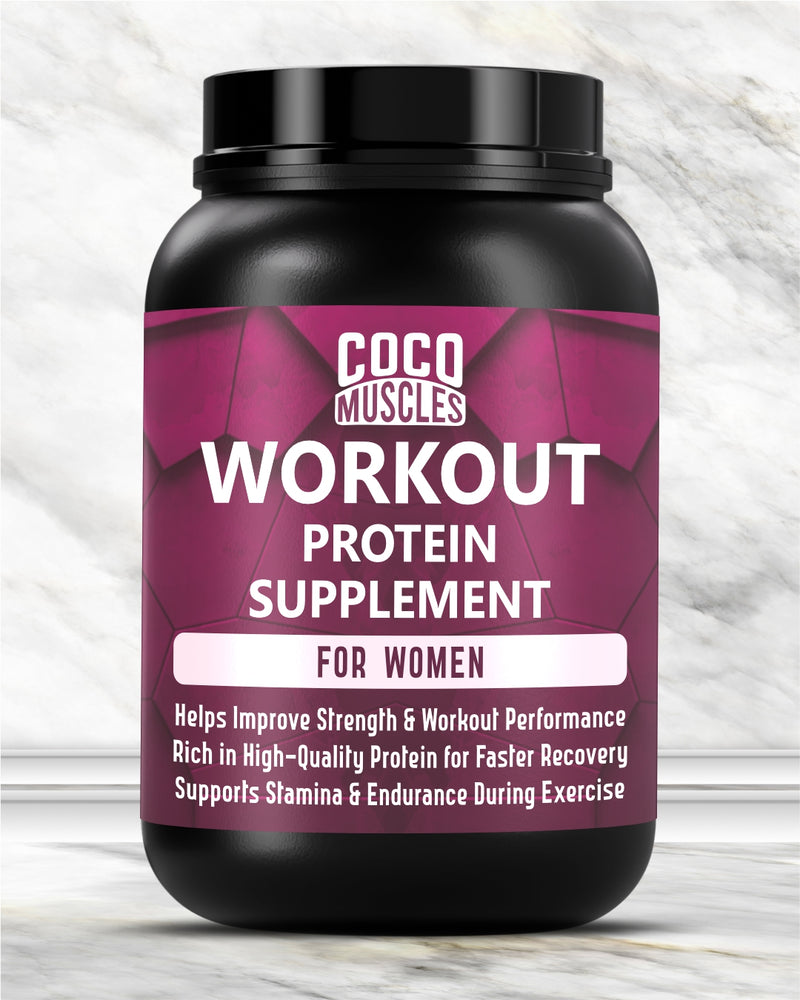 COCO MUSCLES Workout Protein for Women | Delicious Vanilla Kulfi Flavour | 30g Protein with DHA, Calcium, Iron, Folic Acid & Multivitamins | Daily Nutrition & Fitness Support for Active Women | Supports Strength, Energy