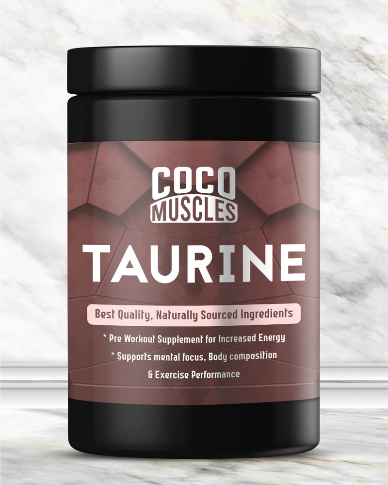 COCO MUSCLES Taurine Powder for Men | Supports Energy, Endurance & Muscle Recovery | Pre & Post Workout Amino Acid Supplement for Men | Hydration Support