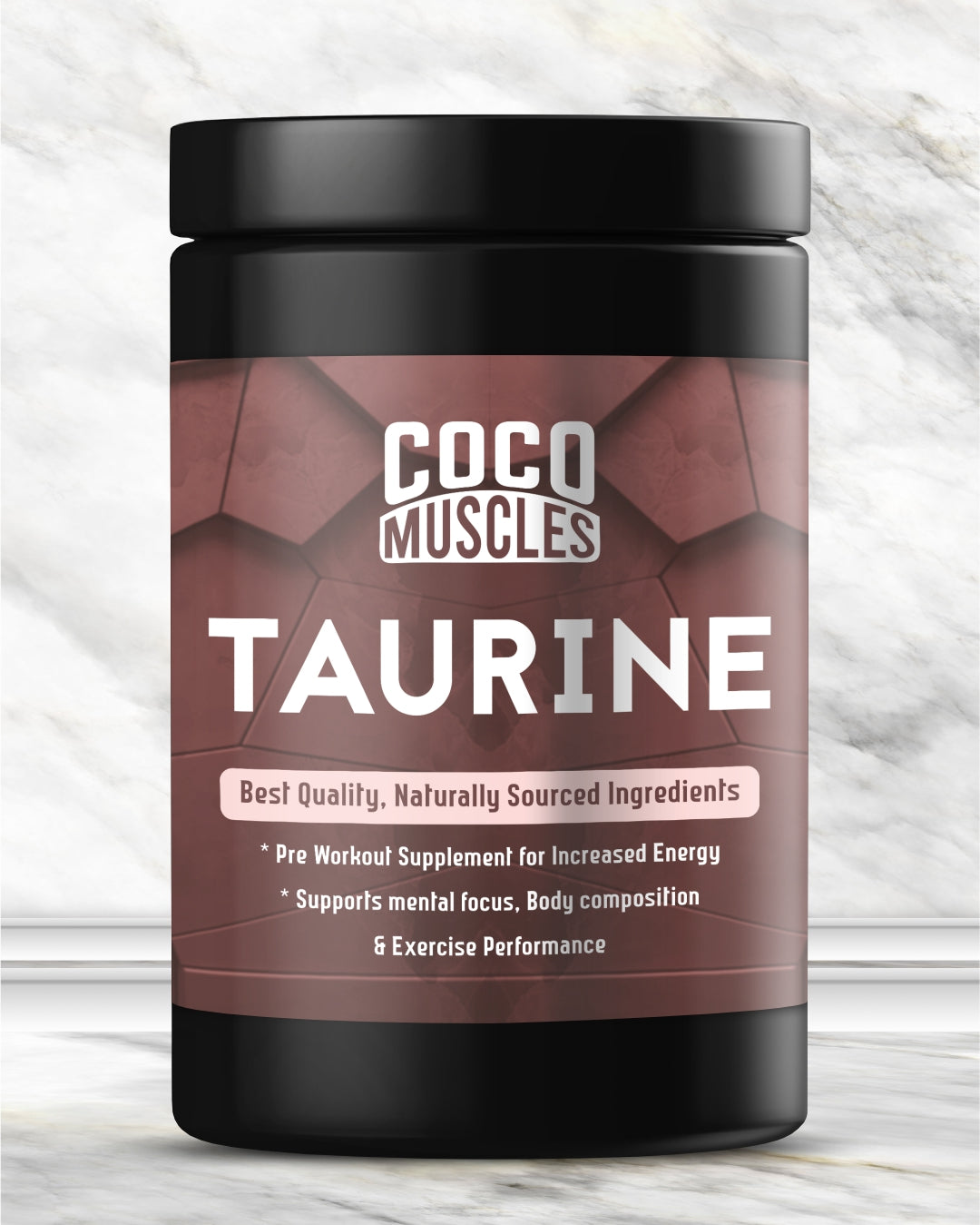 COCO MUSCLES Taurine Powder for Men | Supports Energy, Endurance & Muscle Recovery | Pre & Post Workout Amino Acid Supplement for Men | Hydration Support
