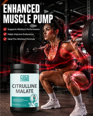 COCO MUSCLES Citrulline Malate Powder | Specially designed for Women | Pre-Workout Endurance & Muscle Recovery Support | Helps Improve Energy, Stamina & Blood Flow | Unflavoured