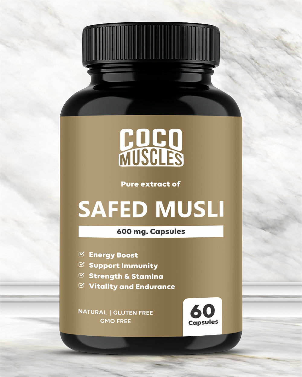 COCO MUSCLES Safed Musli Capsules 600 mg