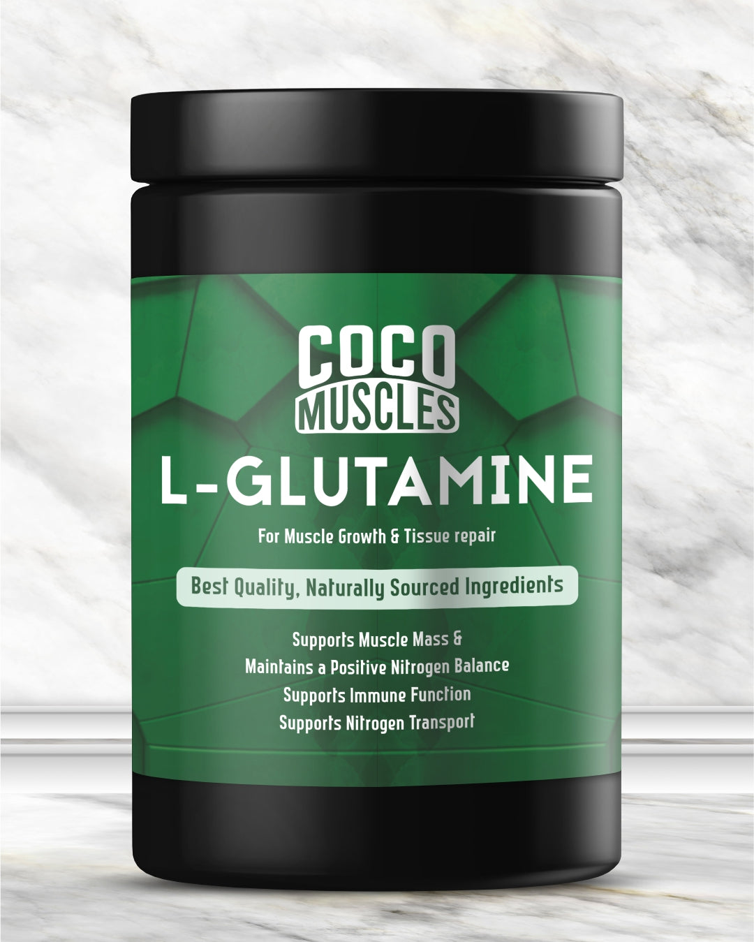 COCO MUSCLES L-Glutamine Powder for Men | Muscle Recovery & Lean Muscle Support | Supplement for Endurance , Strength, Stamina & Performance | Post Workout Amino Supplement for Men & Athletes