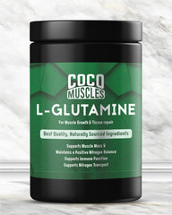 COCO MUSCLES L-Glutamine Powder for Men | Muscle Recovery & Lean Muscle Support | Supplement for Endurance , Strength, Stamina & Performance | Post Workout Amino Supplement for Men & Athletes