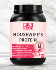 COCO MUSCLES Housewife Protein Powder | Protein Powder for specially designed for housewives | Delicious Strawberry Flavour | 15 g Protein with DHA, Calcium, Iron, Vitamins, Minerals & Antioxidants