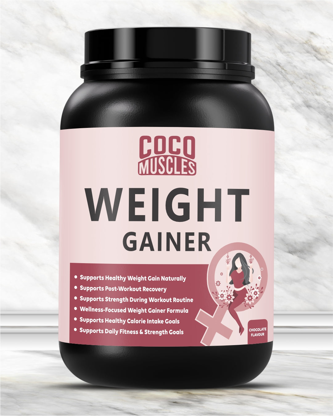 COCO MUSCLES Weight Gainer for Women | Delicious Chocolate Flavour | High-Calorie Nutrition with L-Glutamine, Digestive Enzymes, Vitamins & Minerals | Nutritional Supplement that Supports Healthy Weight Gain