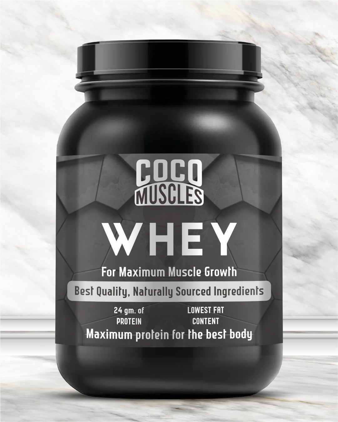 COCO MUSCLES Whey Protein Powder for Men | 24g Protein Per Serving | Fast Absorption Muscle Recovery Formula | Supports Lean Muscle Growth & Strength