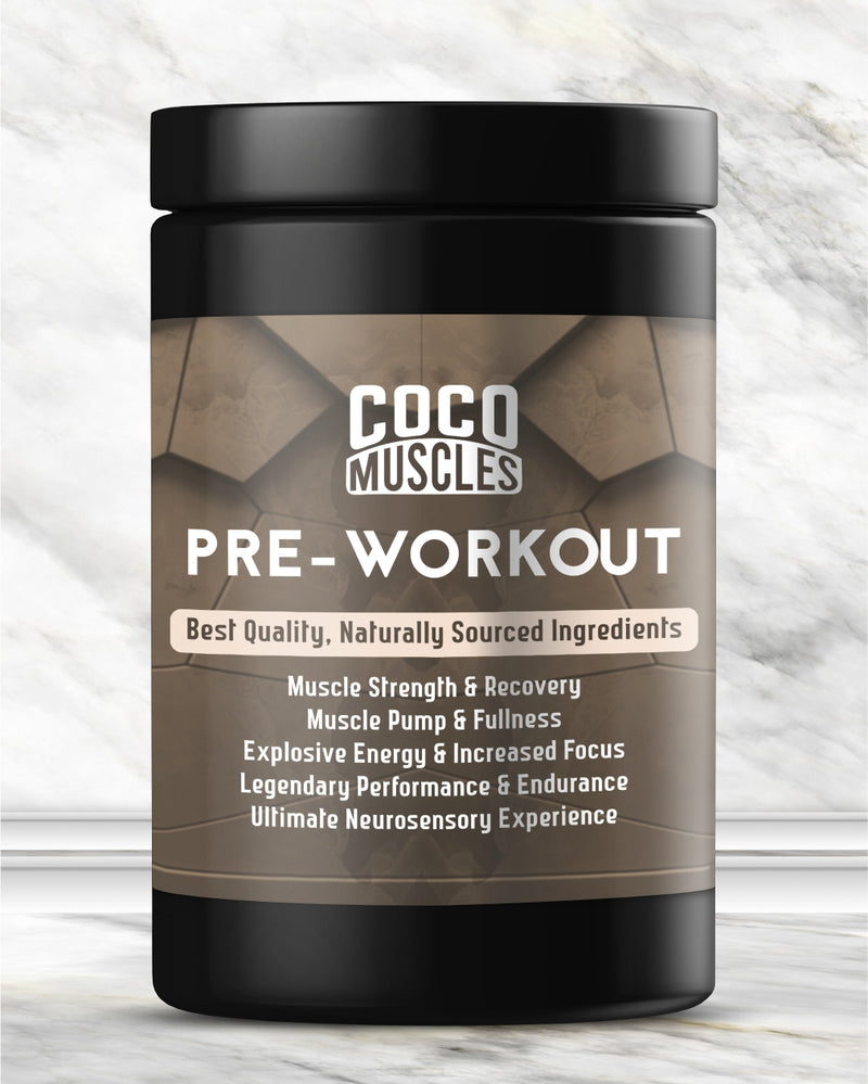 COCO MUSCLES Pre Workout Powder for Men | Delicious Guava Flavour | Advanced Performance Formula with L-Arginine, L-Citrulline, Beta-Alanine, Taurine, BCAAs & Caffeine | For Energy, Focus, Endurance, Muscle Pumps
