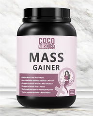 COCO MUSCLES Mass Gainer for Women | Delicious & Creamy Vanilla Kulfi Flavour | High-Calorie Weight Gain Formula with Vitamins, Minerals, Iron, Zinc & Biotin | Supports Healthy Weight Gain, Strength & Daily Nutrition