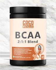 COCO MUSCLES BCAA Powder Orange Flavour | Specially Designed for Women | Branched Chain Amino Acids with Leucine, Isoleucine & Valine | Supports Muscle Recovery, Workout Performance, Lean Muscle Maintenance, Endurance, Hydration & Training Performance