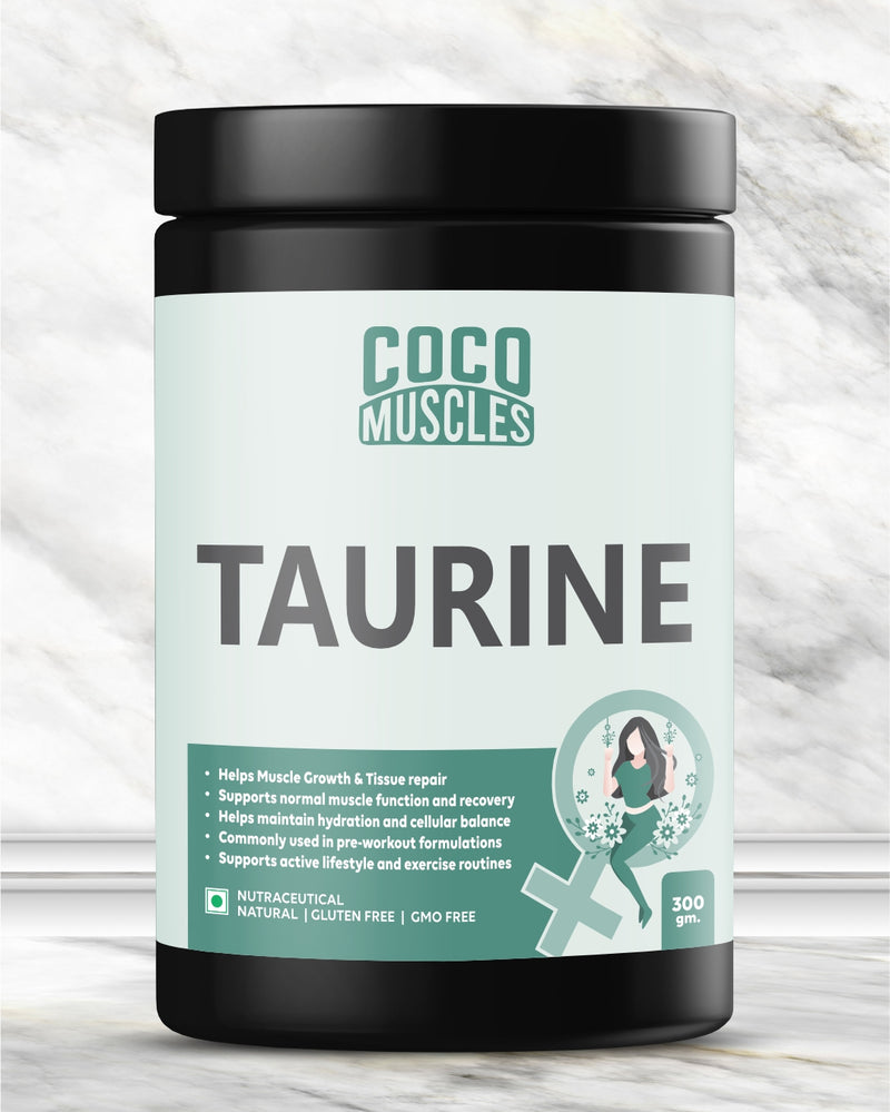 COCO MUSCLES Taurine Powder | Specially designed for Women | Amino Acid Supplement for Energy, Workout Recovery & Focus | Supports Energy, Hydration, Exercise Performance & Recovery
